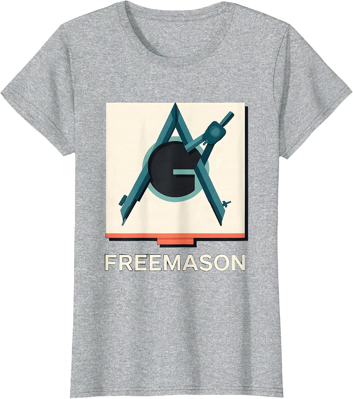 Women's Freemason Square And Compass Masonic Fraternal Pride T-Shirt - Heather Grey