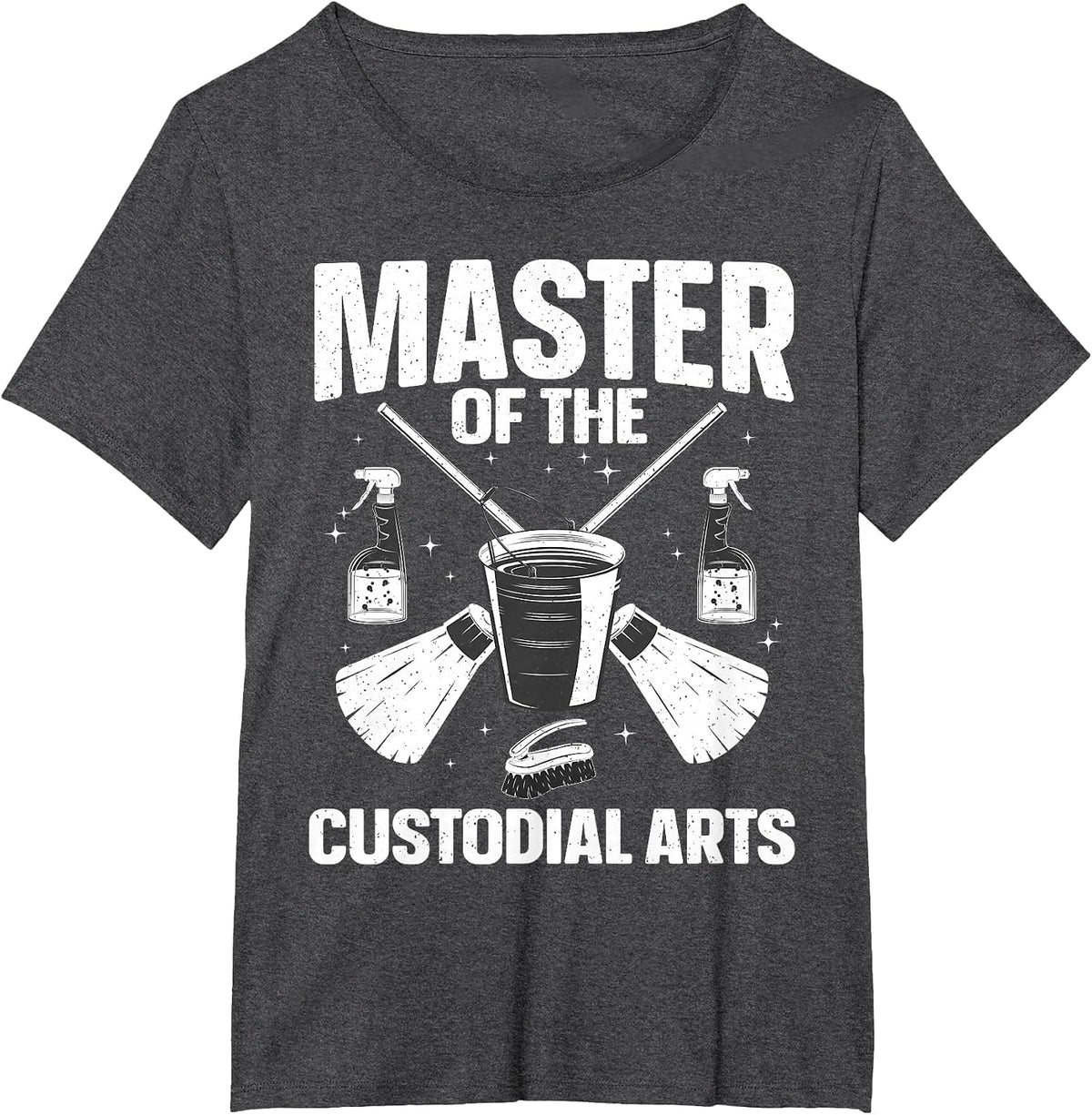 School Custodian Design for Men Women Cleaning Janitor T-Shirt - Dark Heather Grey