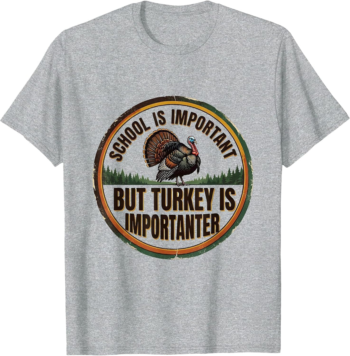Men's School Is Important But Turkey Is Importanter Vintage T-Shirt - Heather Grey