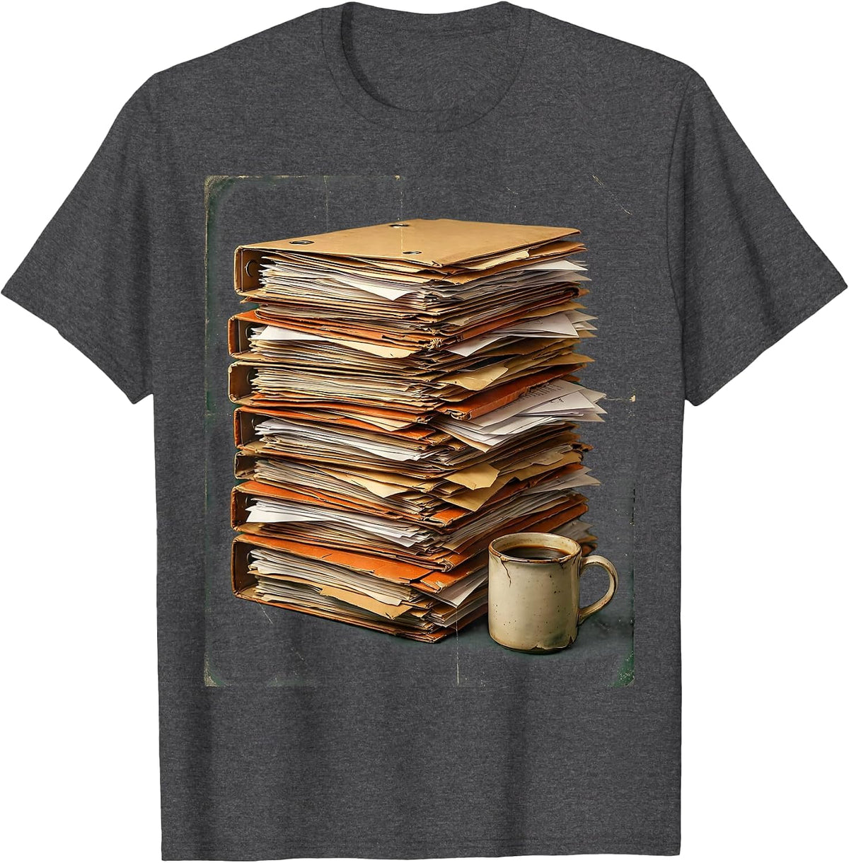 Men's Social Worker Case Files Coffee Graphic T-Shirt - Dark Heather Grey