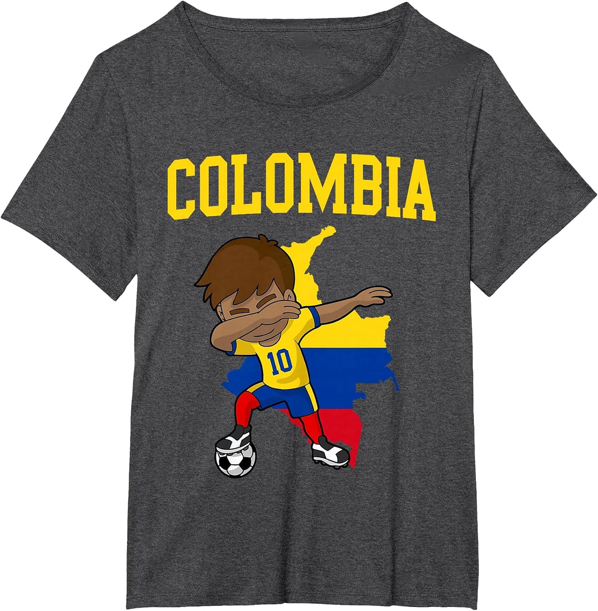 Colombia Soccer Colombian Football Dabbing T-Shirt - Dark Heather Grey