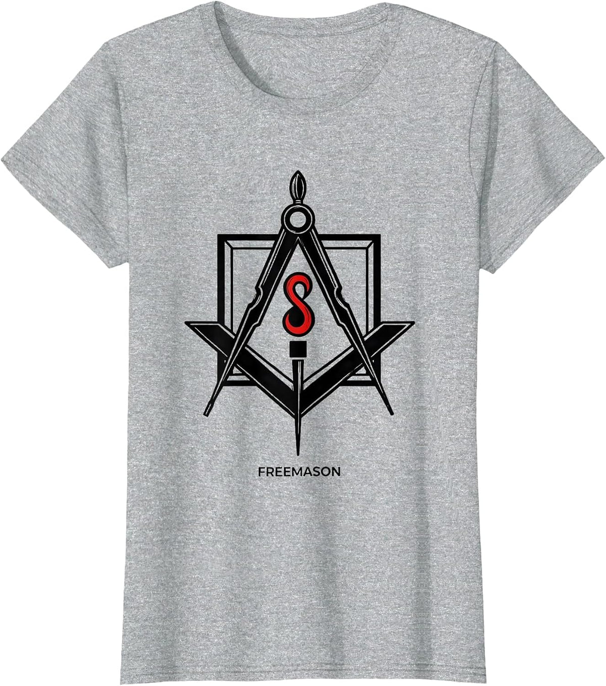 Freemason Exploded Square And Compasses Fraternal Pride T-Shirt - Heather Grey