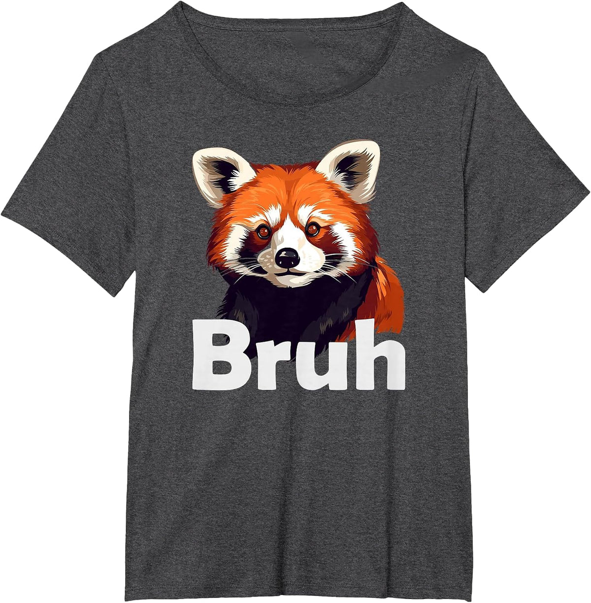 Red Panda Bruh T-Shirt - Dark Heather Grey