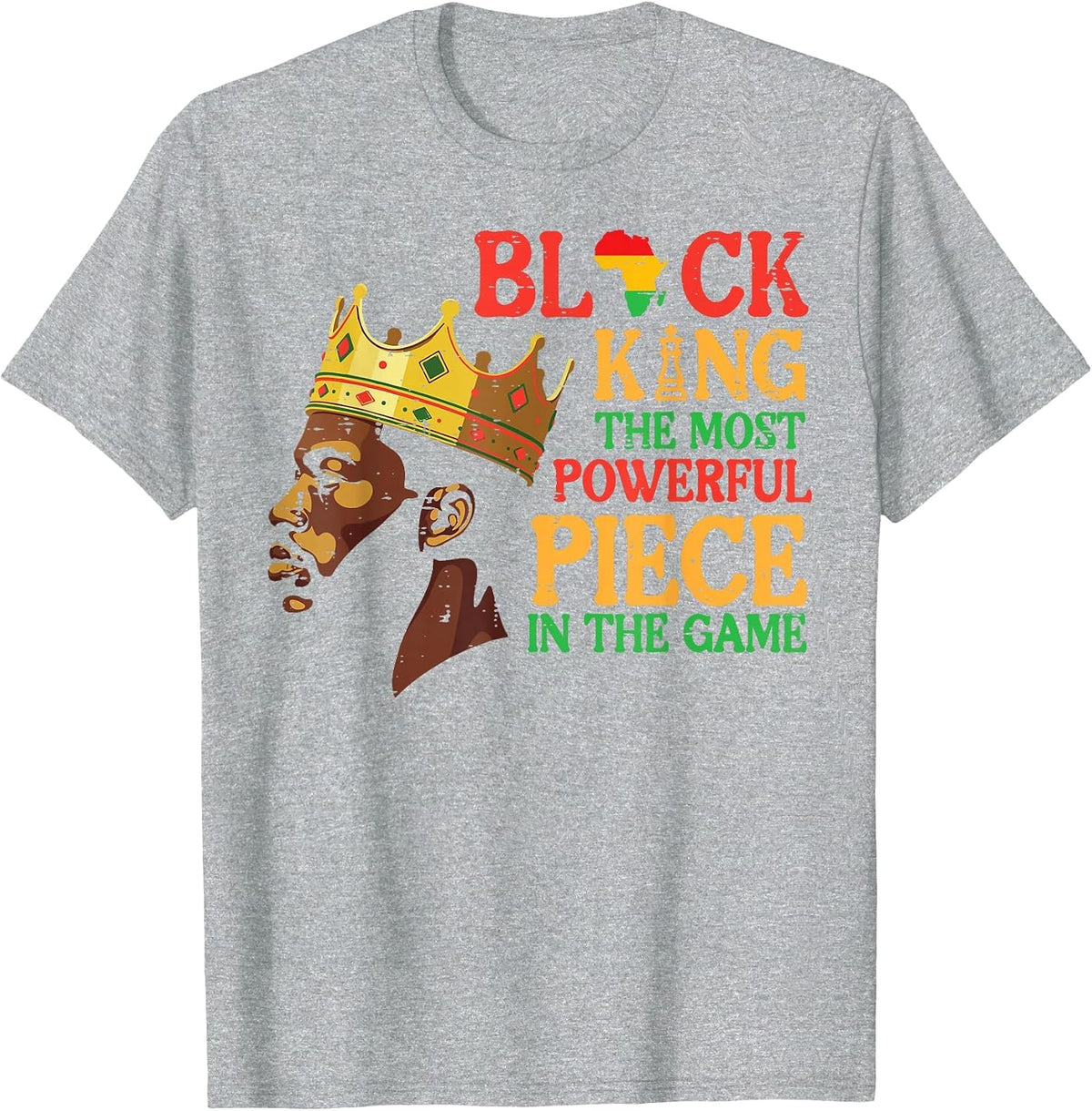 Juneteenth Black King Black History African Dad Men T-Shirt - Heather Grey