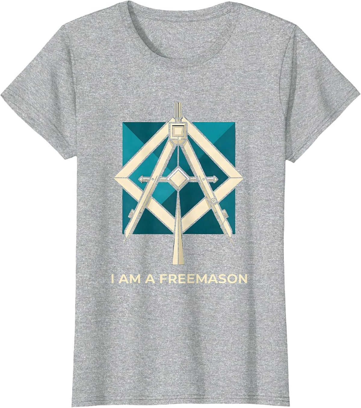 Women's I Am A Freemason Masonic Square And Compass Fraternal Pride T-Shirt - Heather Grey