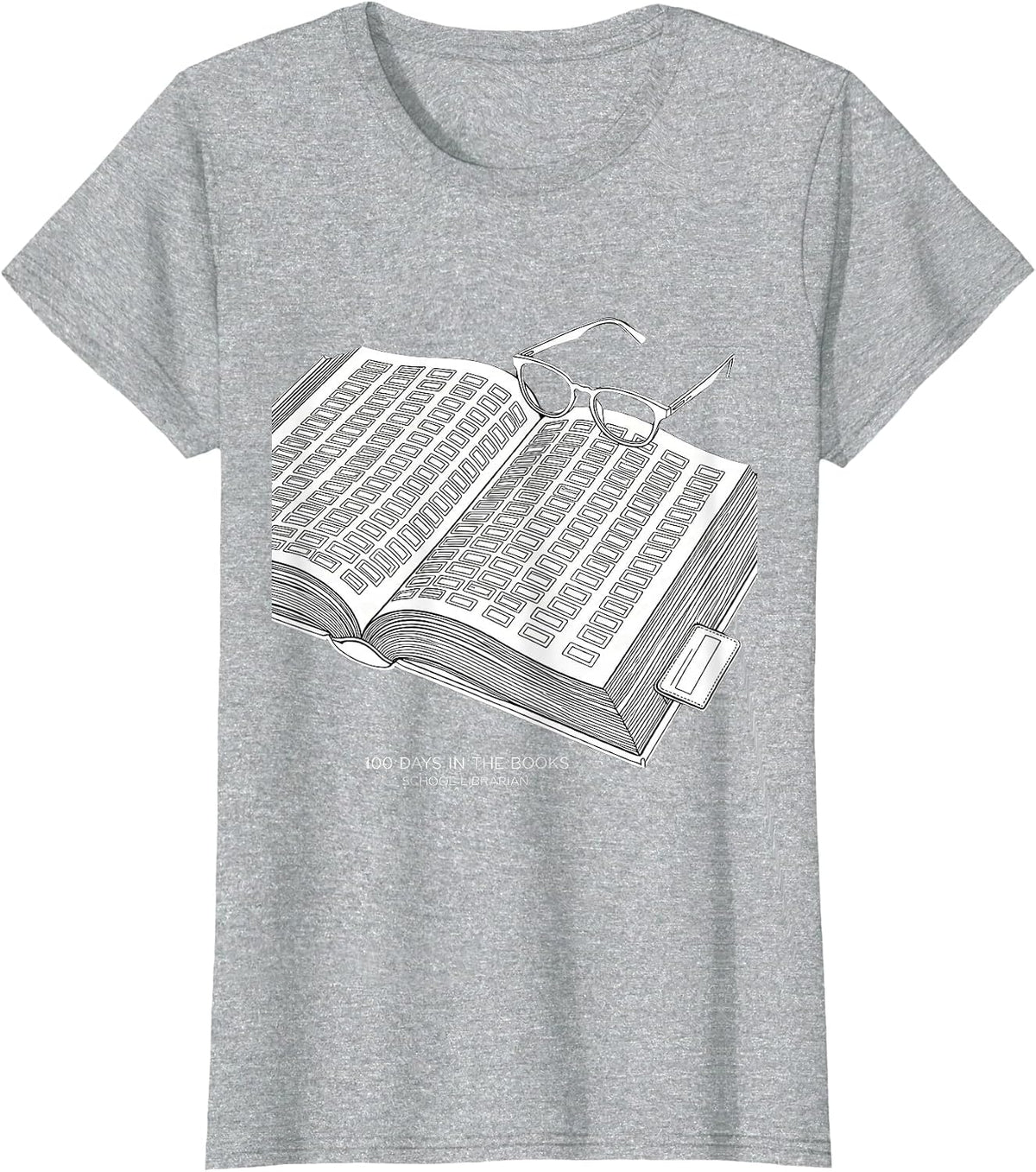 Women's 100 Days In The Books School Librarian T-Shirt - Heather Grey