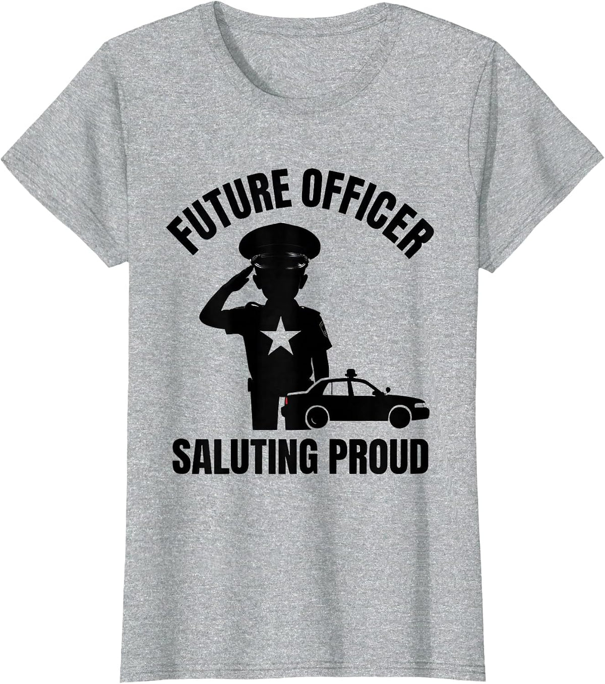 Future Officer Saluting Proud Kids Police Officer Costume T-Shirt - Heather Grey