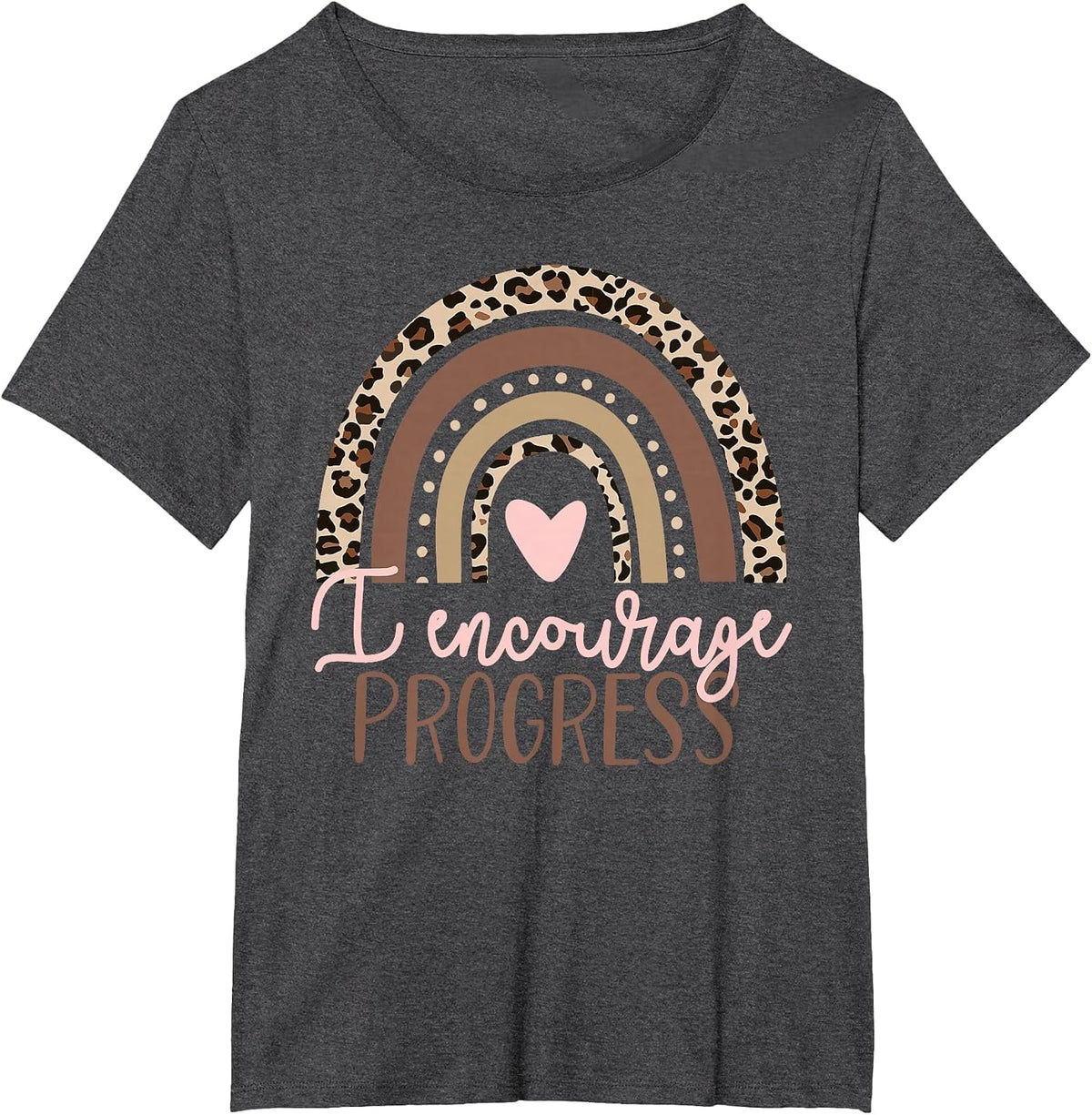 Special Education SPED I Encourage Progress Leopard T-Shirt - Dark Heather Grey