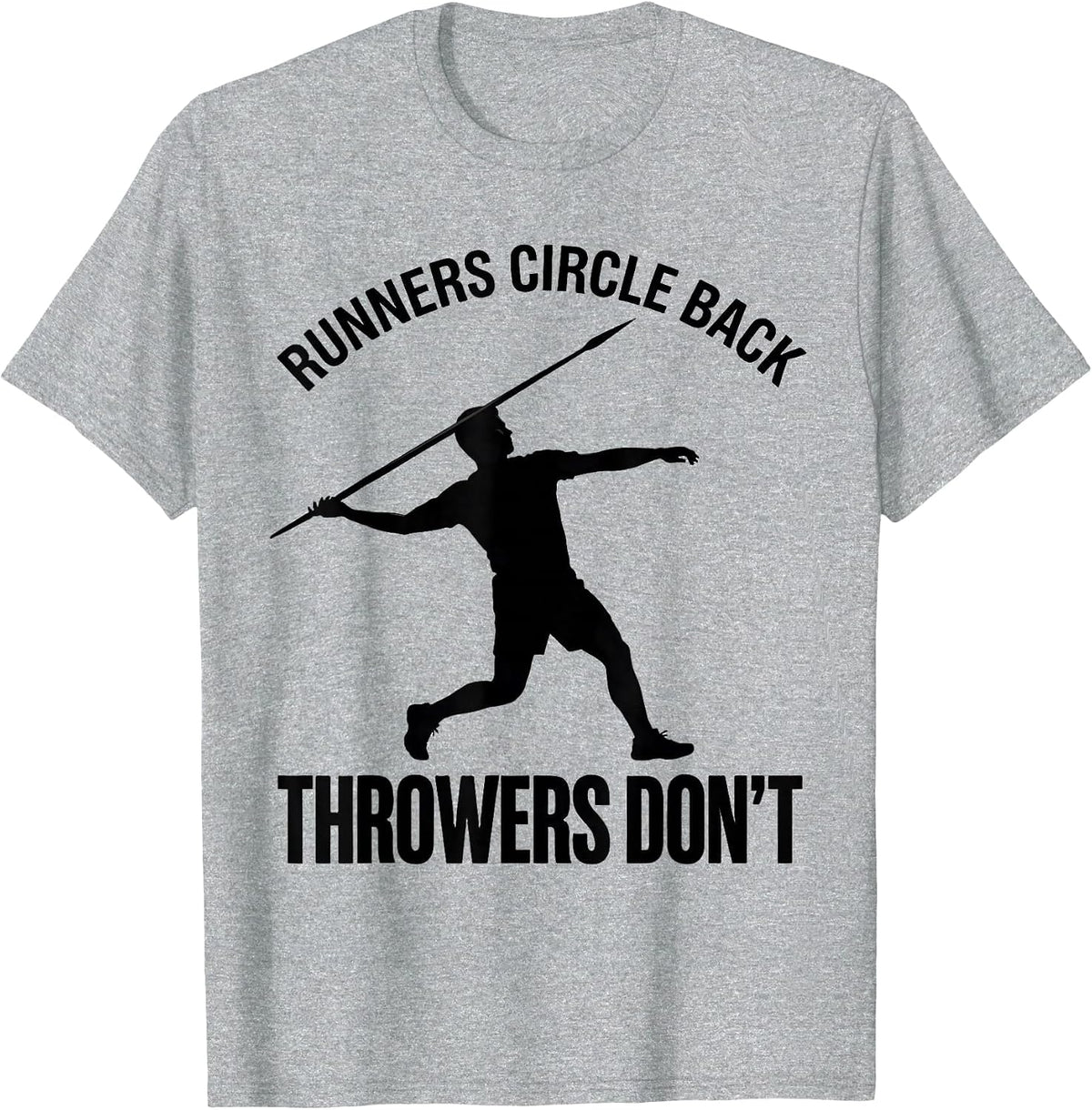 Men's Runners Circle Back Throwers Don't Defiant Track And Field T-Shirt - Heather Grey