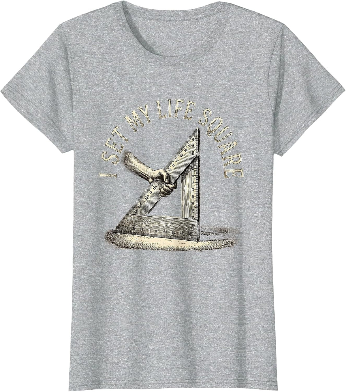 I Set My Life Square Freemason Masonic Brotherhood Pride T-Shirt - Heather Grey