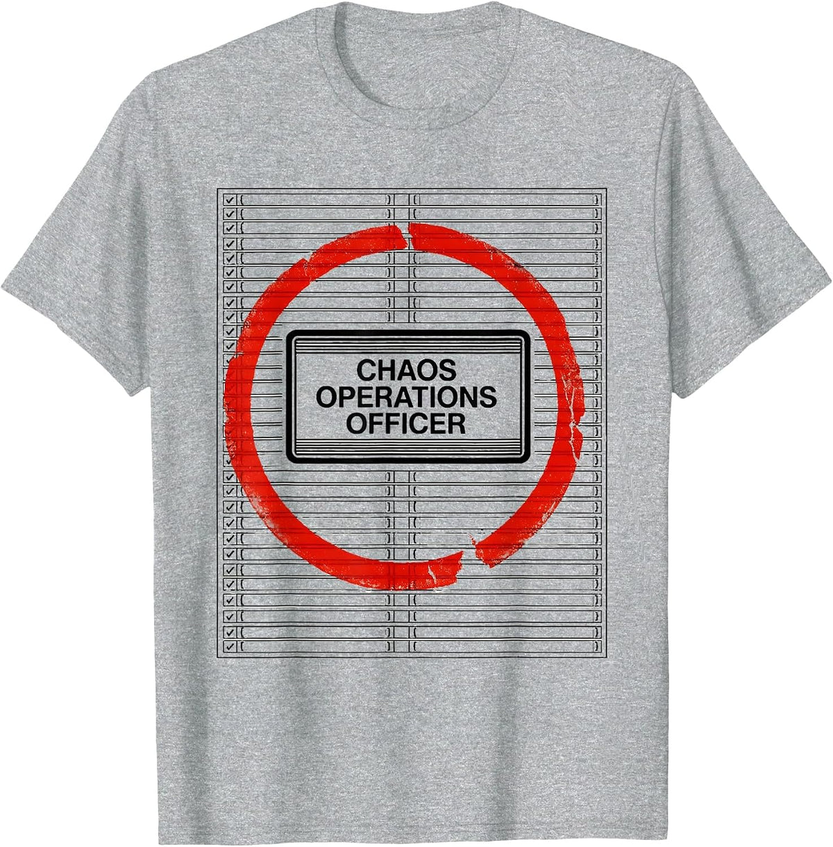 Men's Chaos Operations Officer Funny Chaos Coordinator Humor T-Shirt - Heather Grey