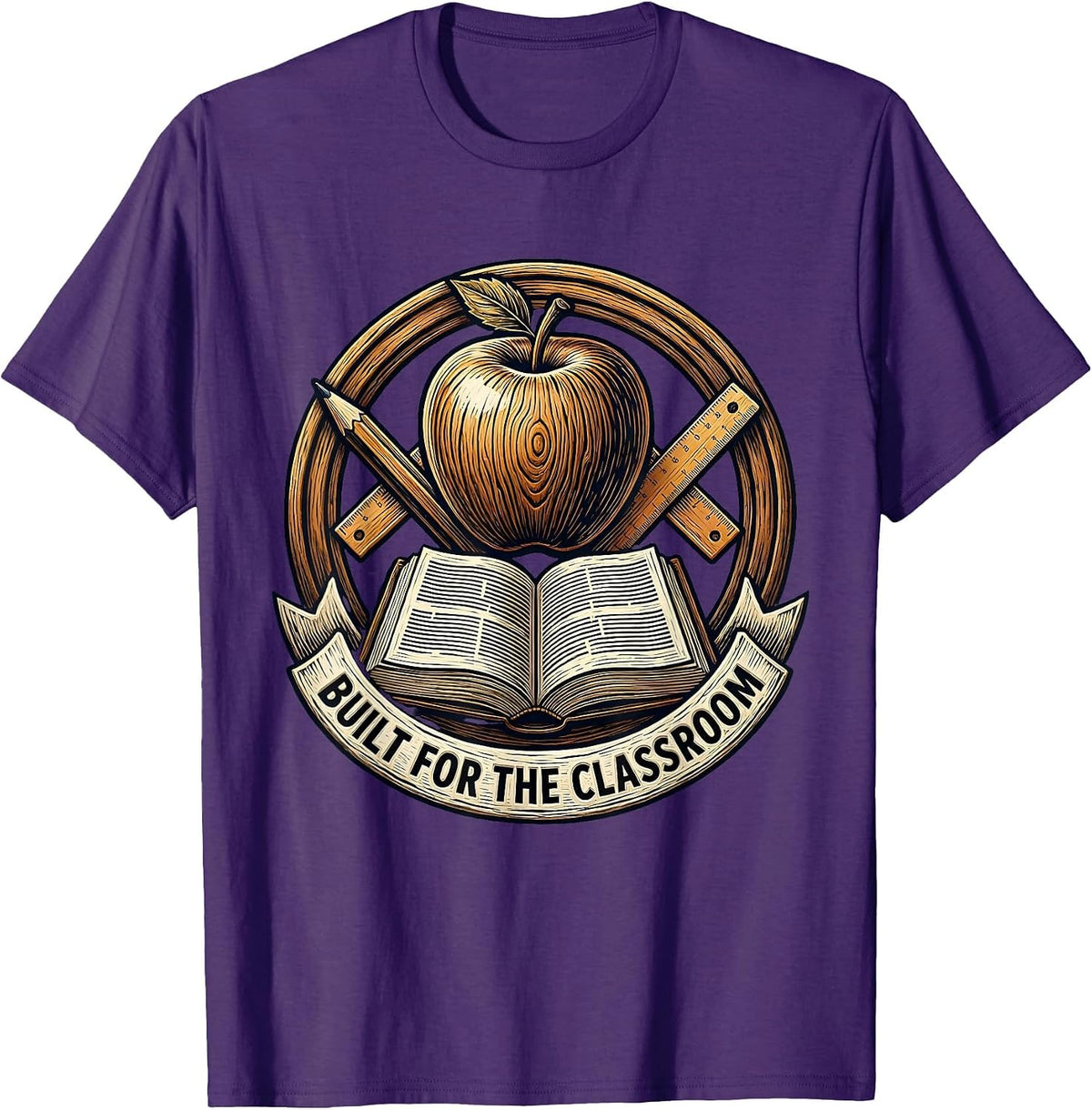 Men's Built for the Classroom Teacher Graphic Design T-Shirt - Purple