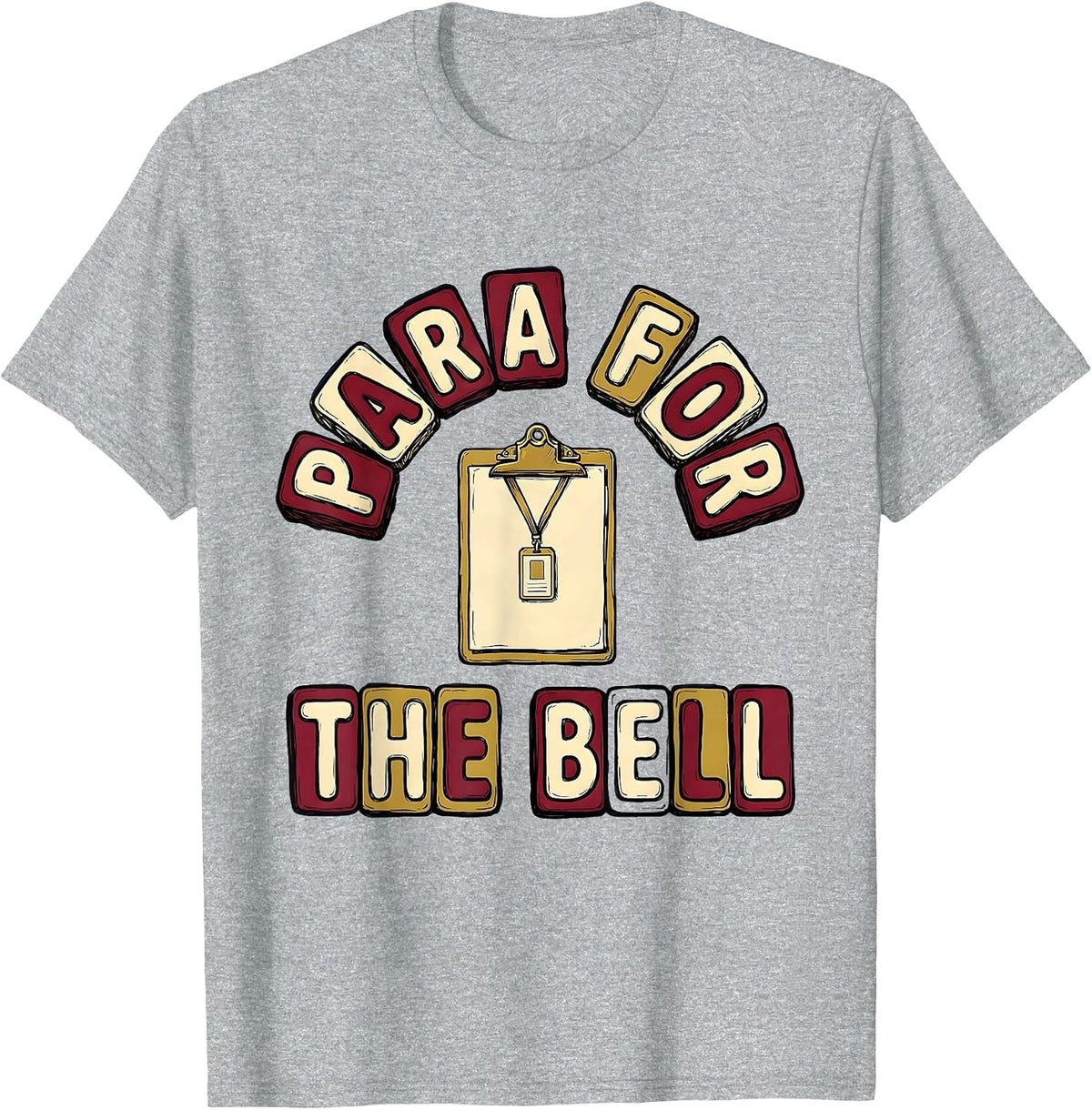 Men's Para For The Bell Bold Rounded Paraprofessional Back T-Shirt - Heather Grey