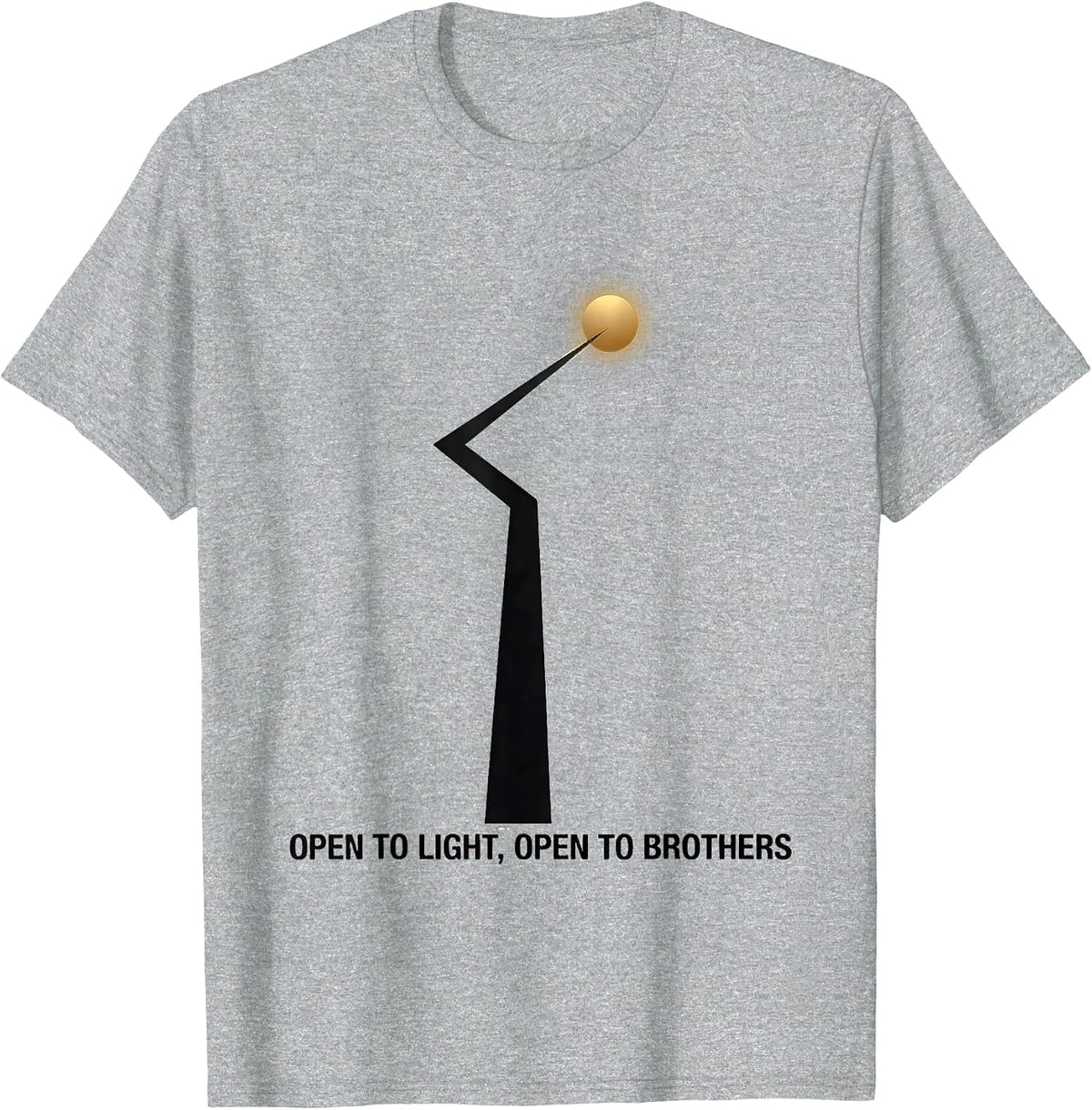 Men's Open To Light Open To Brothers Freemason Masonic Brotherhood T-Shirt - Heather Grey