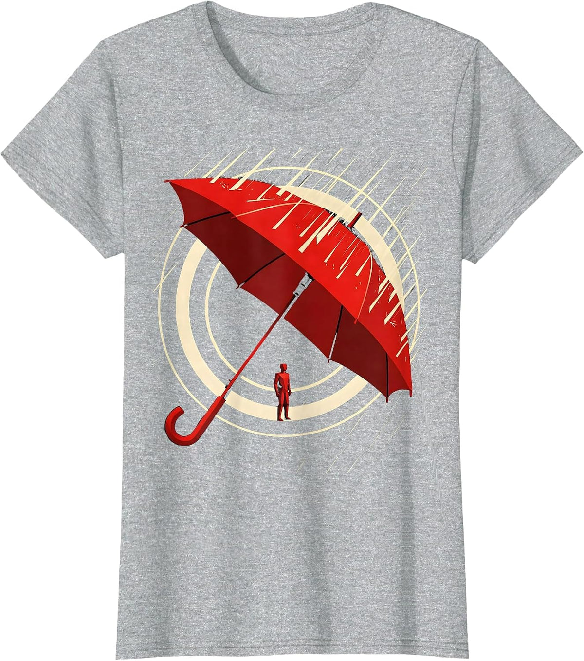 Women's Social Worker Umbrella Shield Graphic Design T-Shirt - Heather Grey