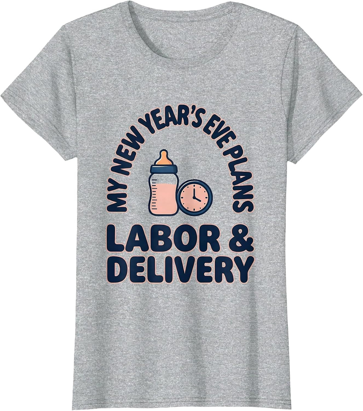 My New Year's Eve Plans: Labor & Delivery NICU Nurse T-Shirt - Heather Grey