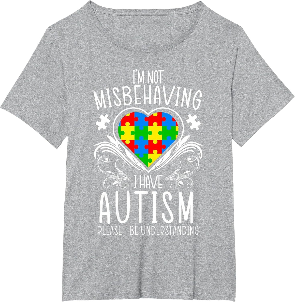 I'm Not Misbehaving I Have Autism Awareness Support ASD T-Shirt - Heather Grey