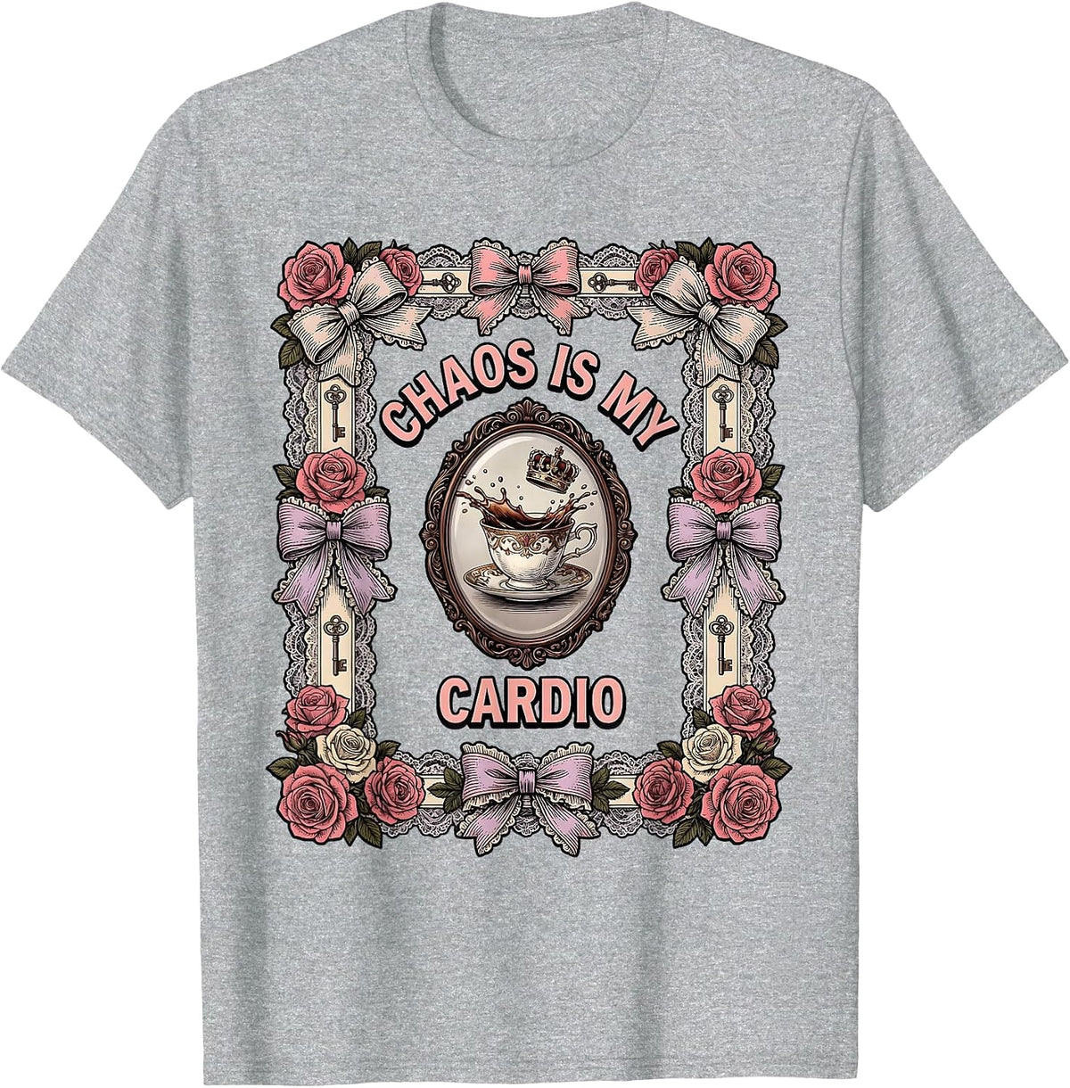 Men's Chaos Is My Cardio Chaos Coordinator Design T-Shirt - Heather Grey
