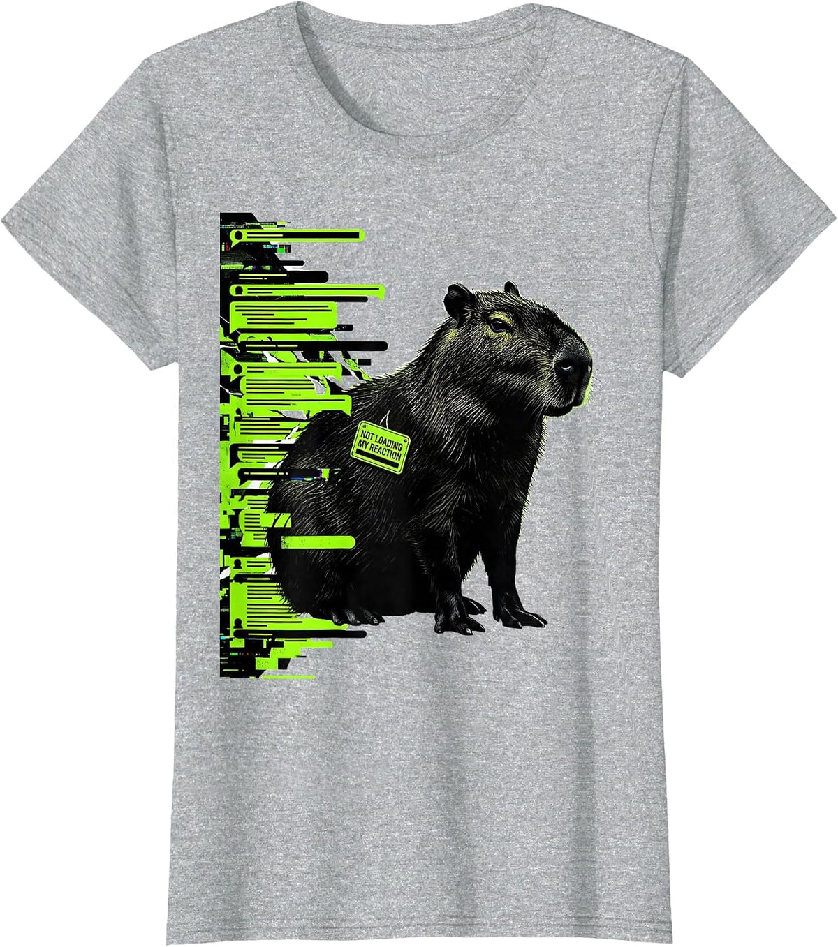 Women's Not Loading My Reaction Funny Capybara Gamer Meme Humor T-Shirt - Heather Grey
