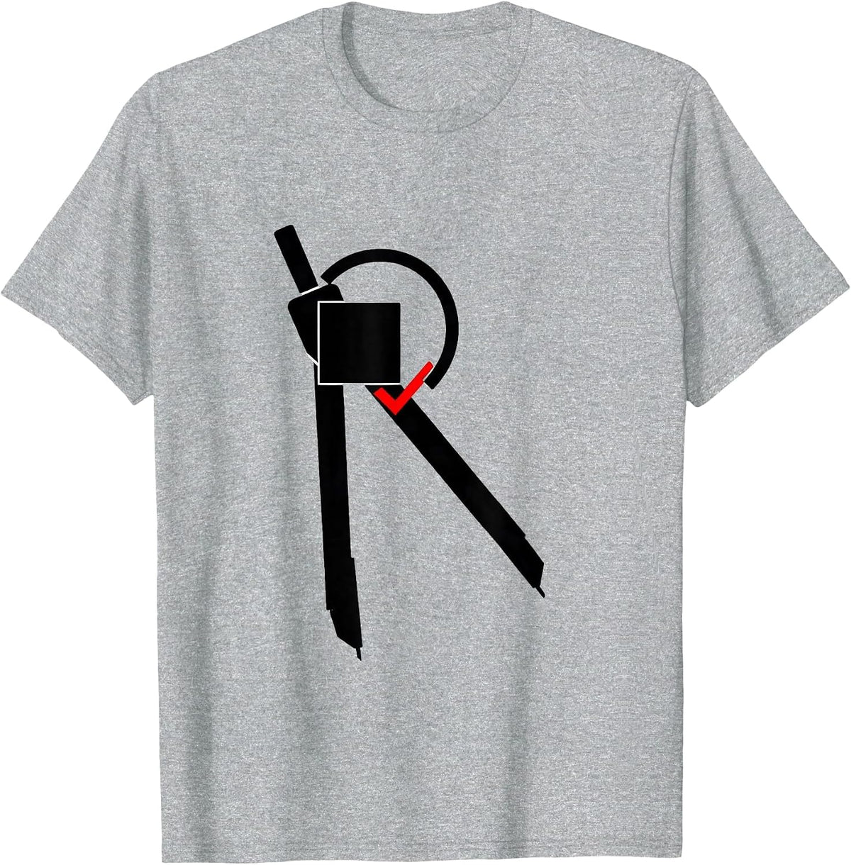 Men's Square and Compass Freemason Fraternal Pride T-Shirt - Heather Grey