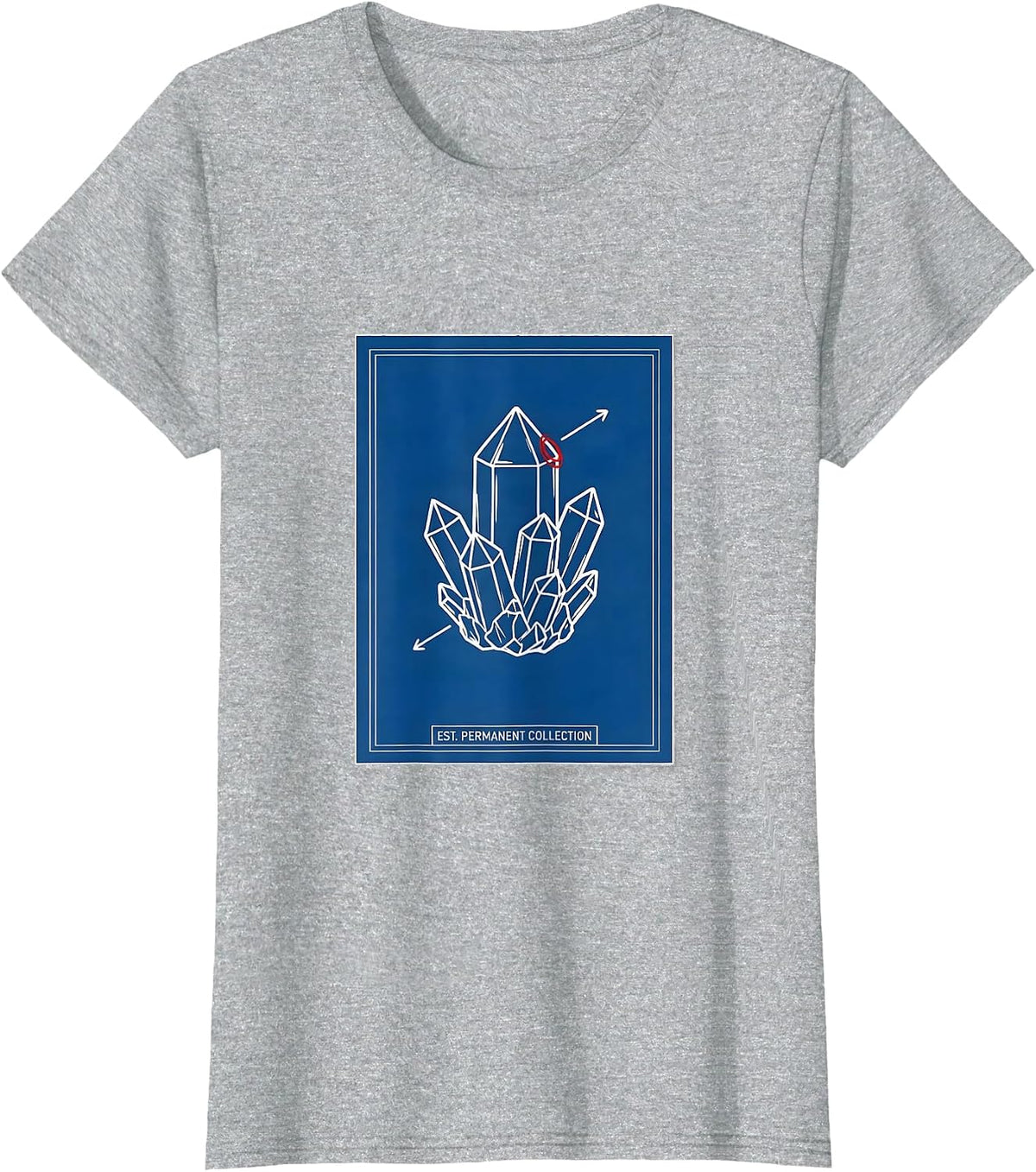 Est. Permanent Collection Technical Blueprint Rock Collector T-Shirt - Heather Grey