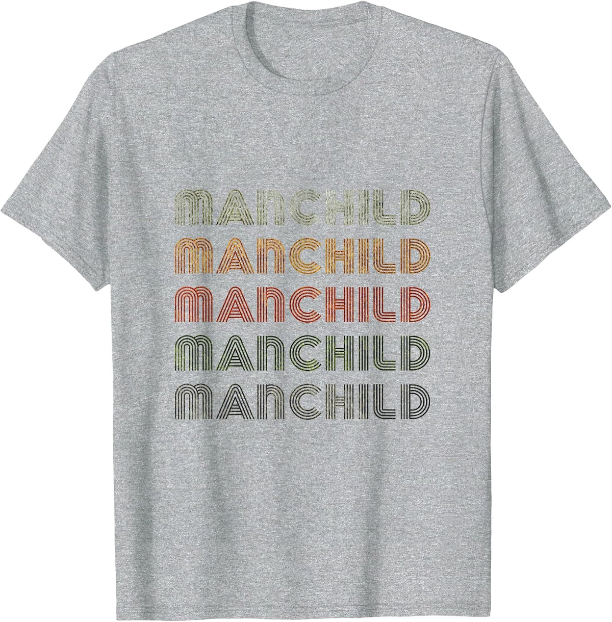 Love Heart Manchild Tee Grunge Vintage Style Black Manchild T-Shirt - Heather Grey