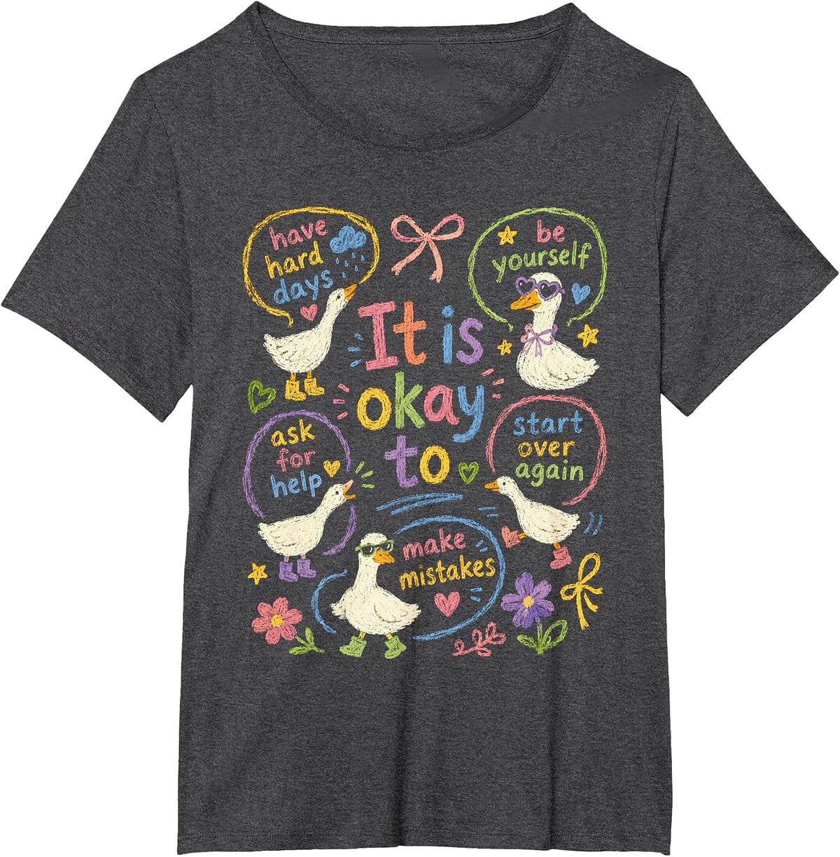 It is Okay to Goose School Counselor Special Education T-Shirt - Dark Heather Grey