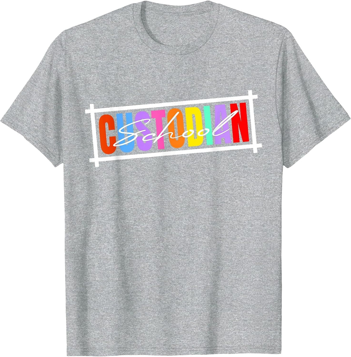 School Custodian, Janitor Cleaning and School Custodian T-Shirt - Heather Grey