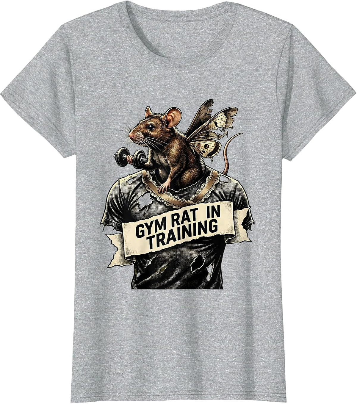 Gym Rat In Training Funny Workout Design T-Shirt - Heather Grey