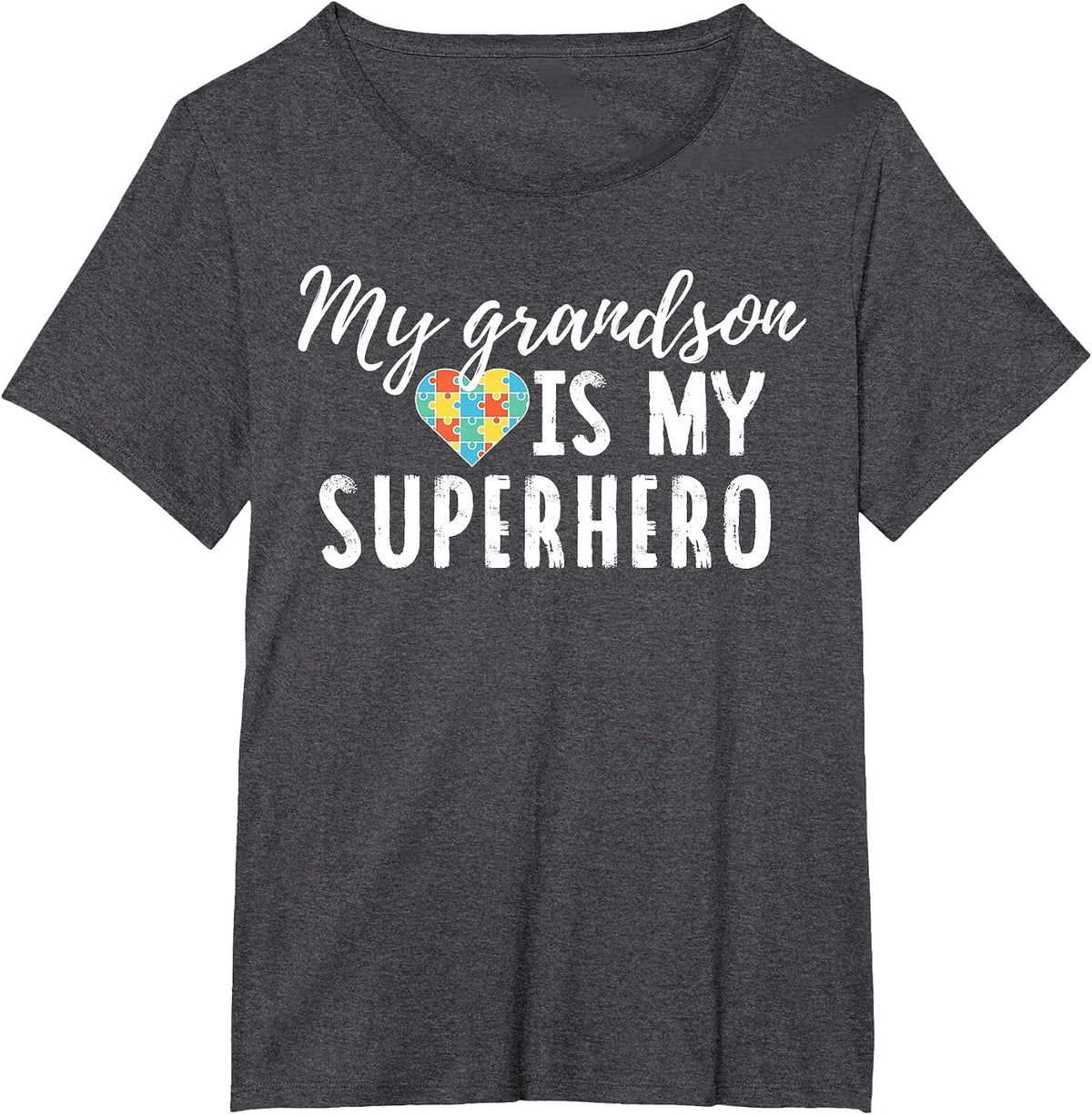 Autism Awareness Shirt for Grandma or Grandpa T-Shirt - Dark Heather Grey