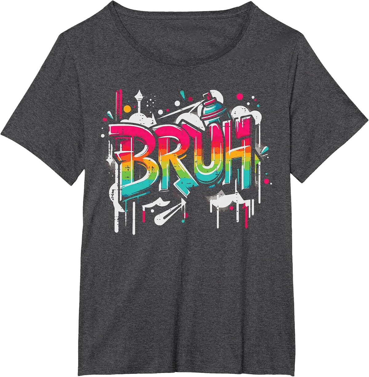 Bruh Graffiti Funny Saying Street Art Meme Men Boys Kids T-Shirt - Dark Heather Grey