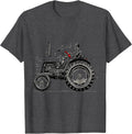 Men's Old Tractor Farmer Nostalgic Humor Vintage T-Shirt - Dark Heather Grey