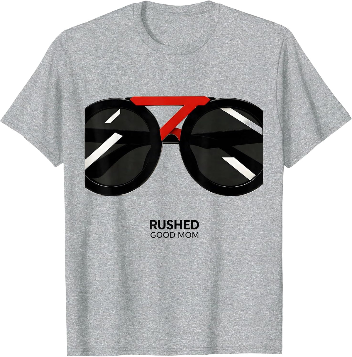 Men's Rushed Good Mom Bauhaus Modernist Messy Bun Mom Humor T-Shirt - Heather Grey
