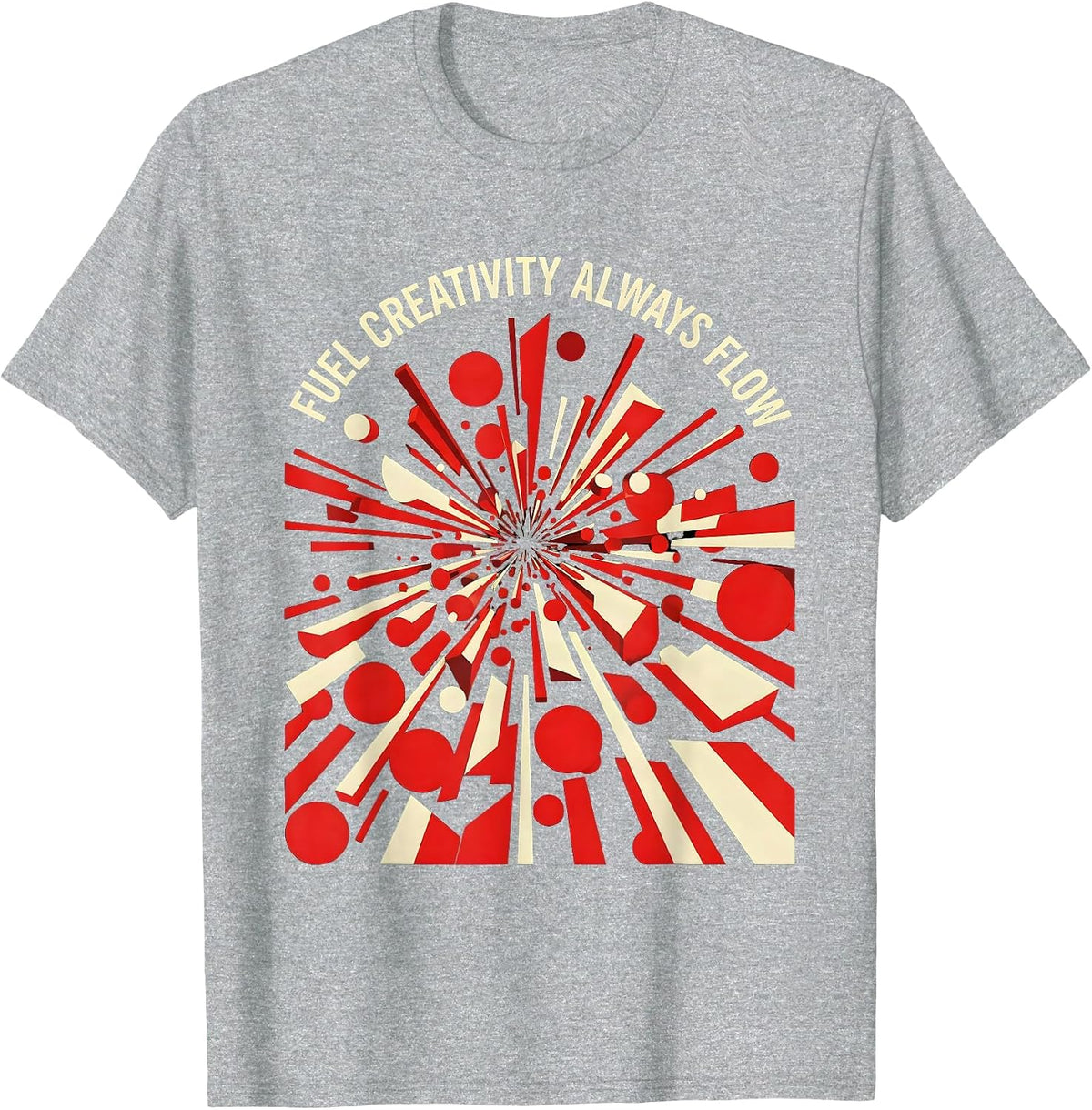 Men's Fuel Creativity Always Flow Artistic Design T-Shirt - Heather Grey