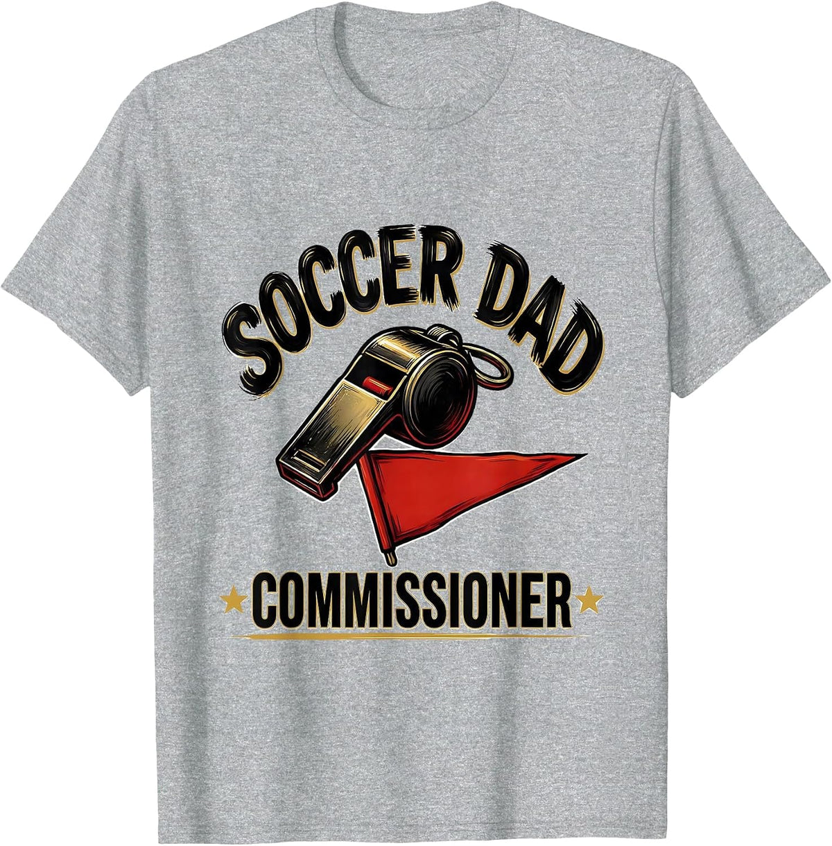 Men's Soccer Dad Commissioner Funny Dad Humor Gift T-Shirt - Heather Grey