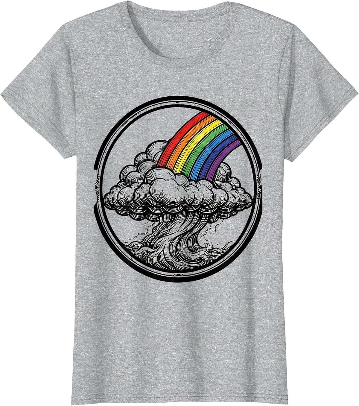 Social Worker Storm Cloud Rainbow Graphic T-Shirt - Heather Grey