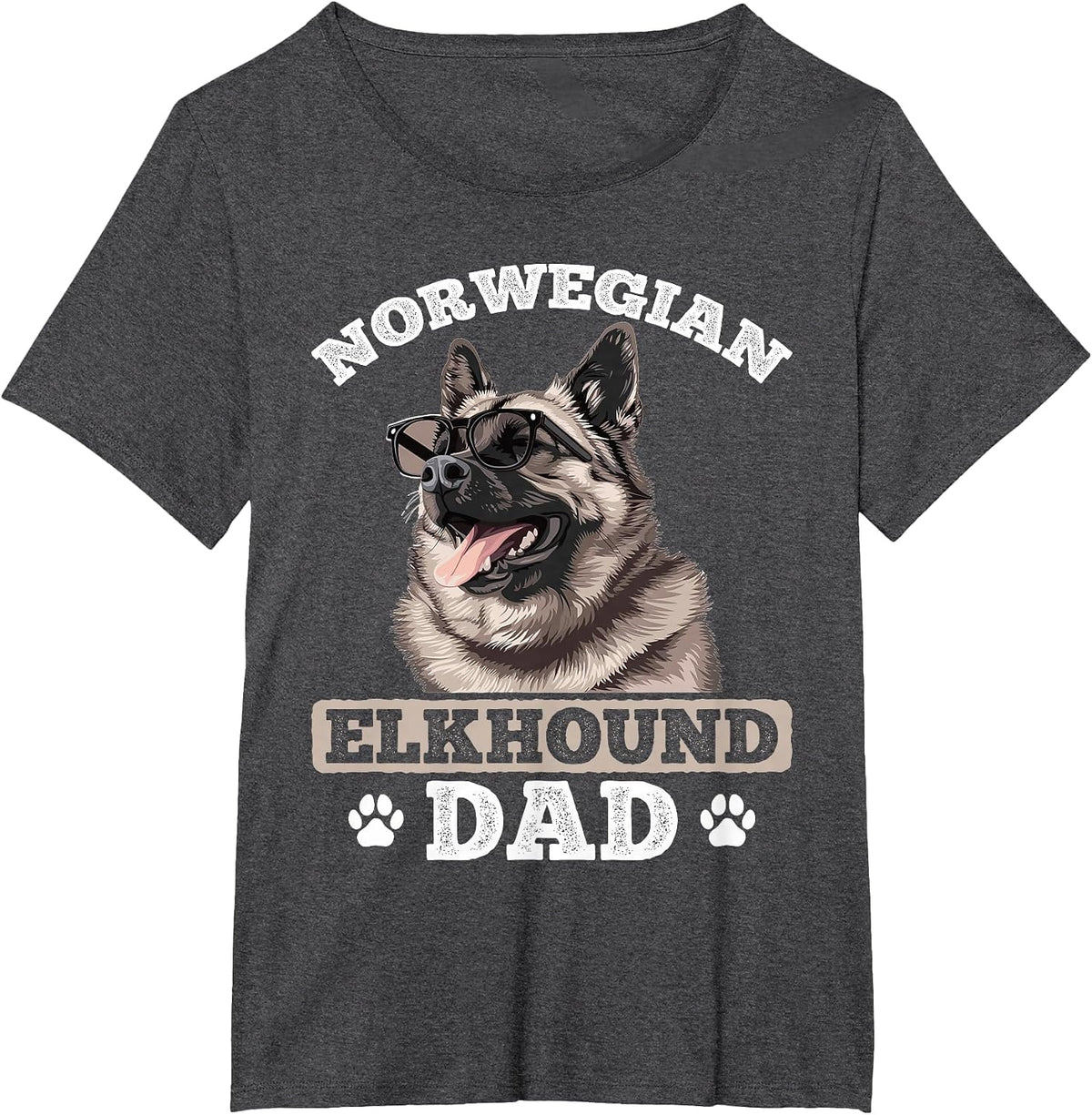 Norwegian Elkhound Dog Breed Norwegian Elkhound Dad T-Shirt - Dark Heather Grey
