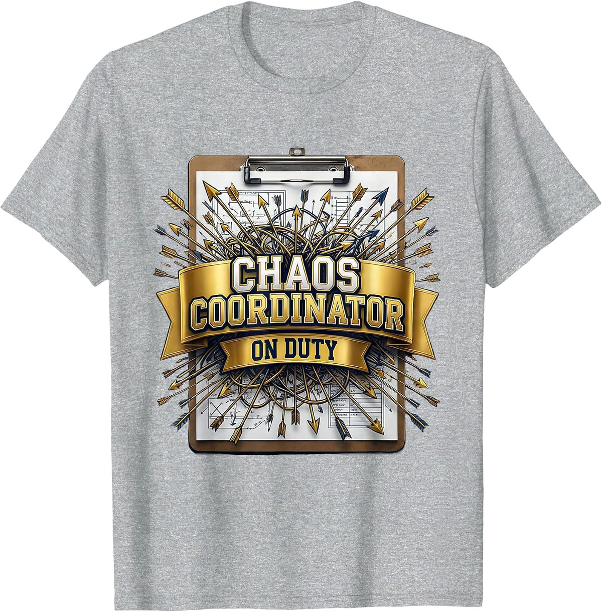 Men's Chaos Coordinator On Duty Graphic Design T-Shirt - Heather Grey
