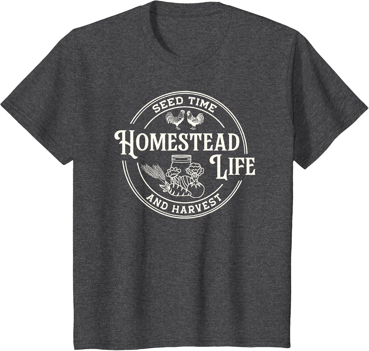 Homestead Life Seed Time and Harvest T-Shirt - Dark Heather Grey