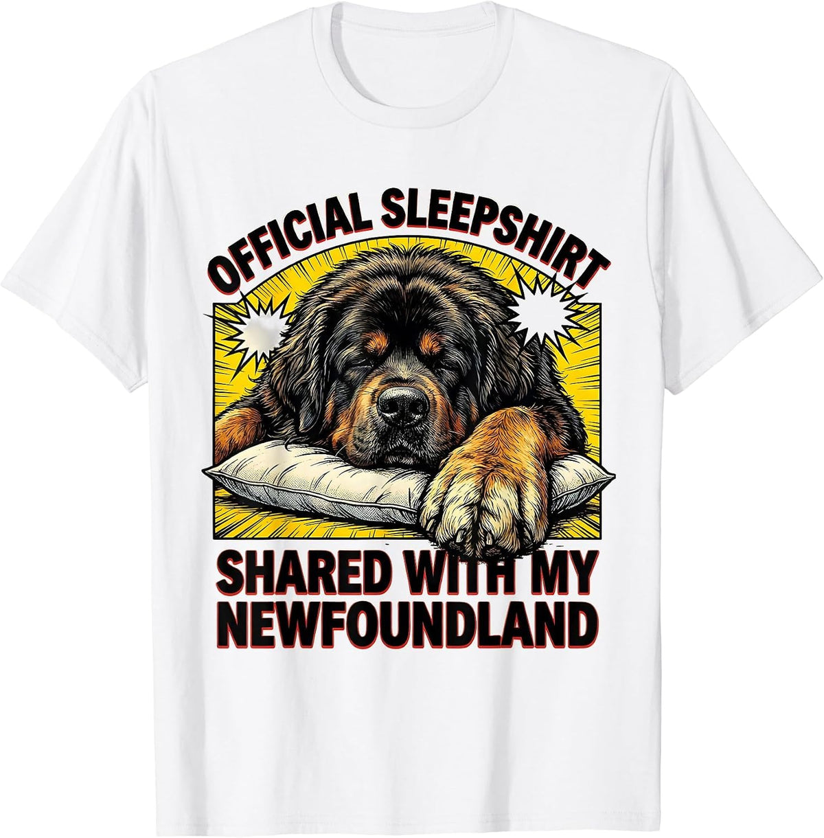 Men's Official Sleepshirt, Shared With My Newfoundland Pet Lover T-Shirt - White