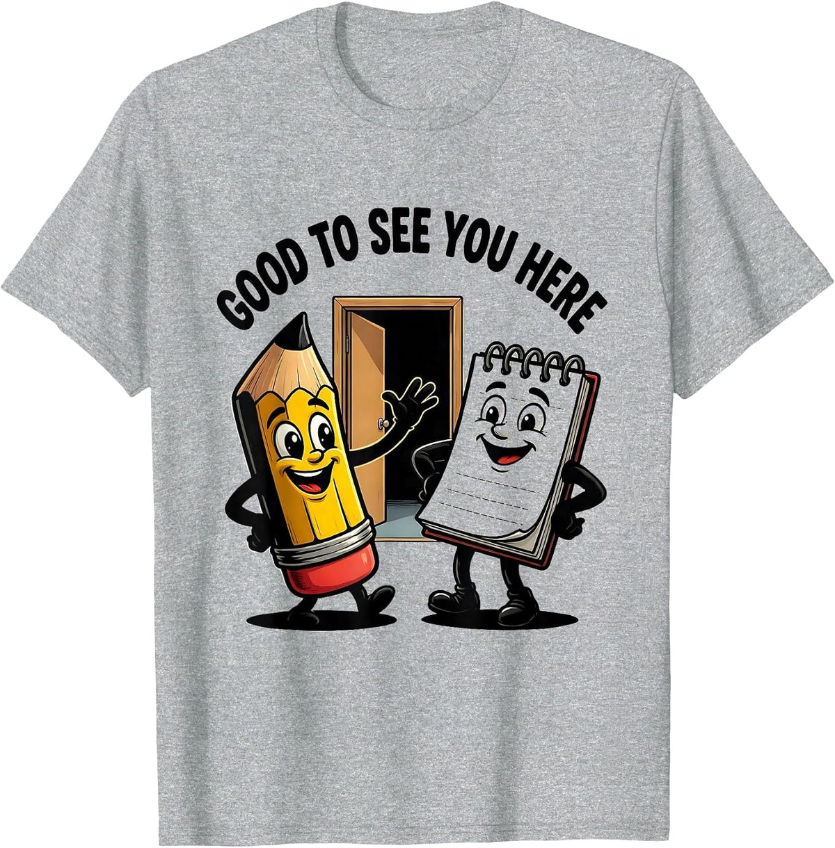 Men's Good To See You Here Cute School Supplies Back To School T-Shirt - Heather Grey
