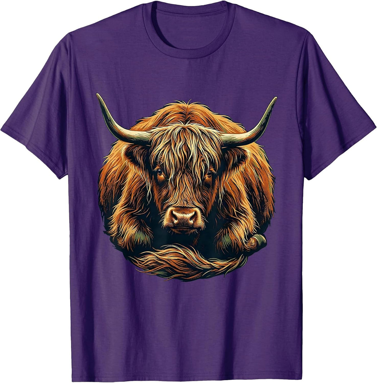 Men's Sealed Highland Cow Farm Animal Humor Cute T-Shirt - Purple