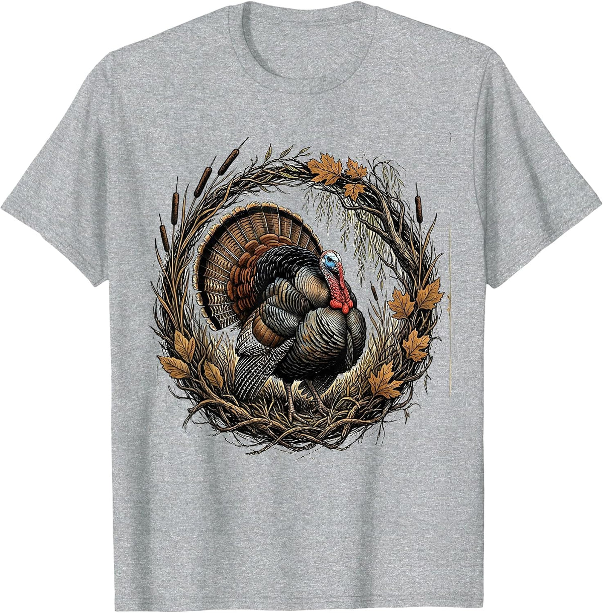 Men's Bottomland Camo Turkey Strutter River Bottom T-Shirt - Heather Grey