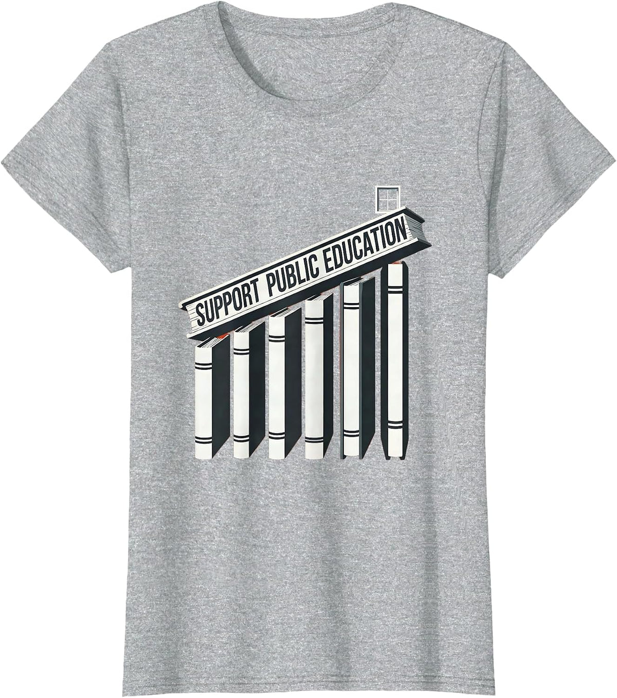 Support Public Education Red For Ed Teacher Protest T-Shirt - Heather Grey