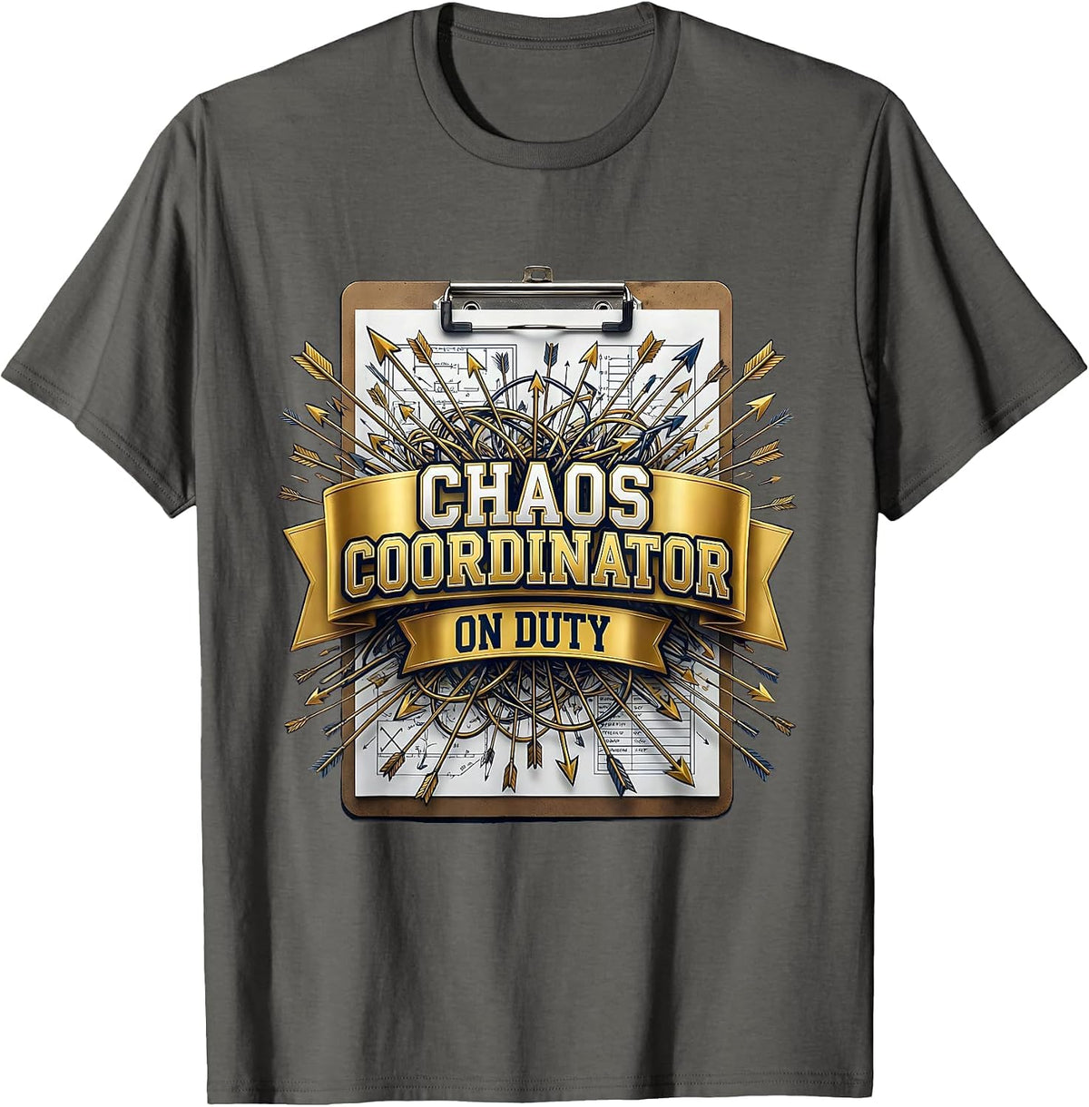 Men's Chaos Coordinator On Duty Graphic Design T-Shirt - Asphalt Grey