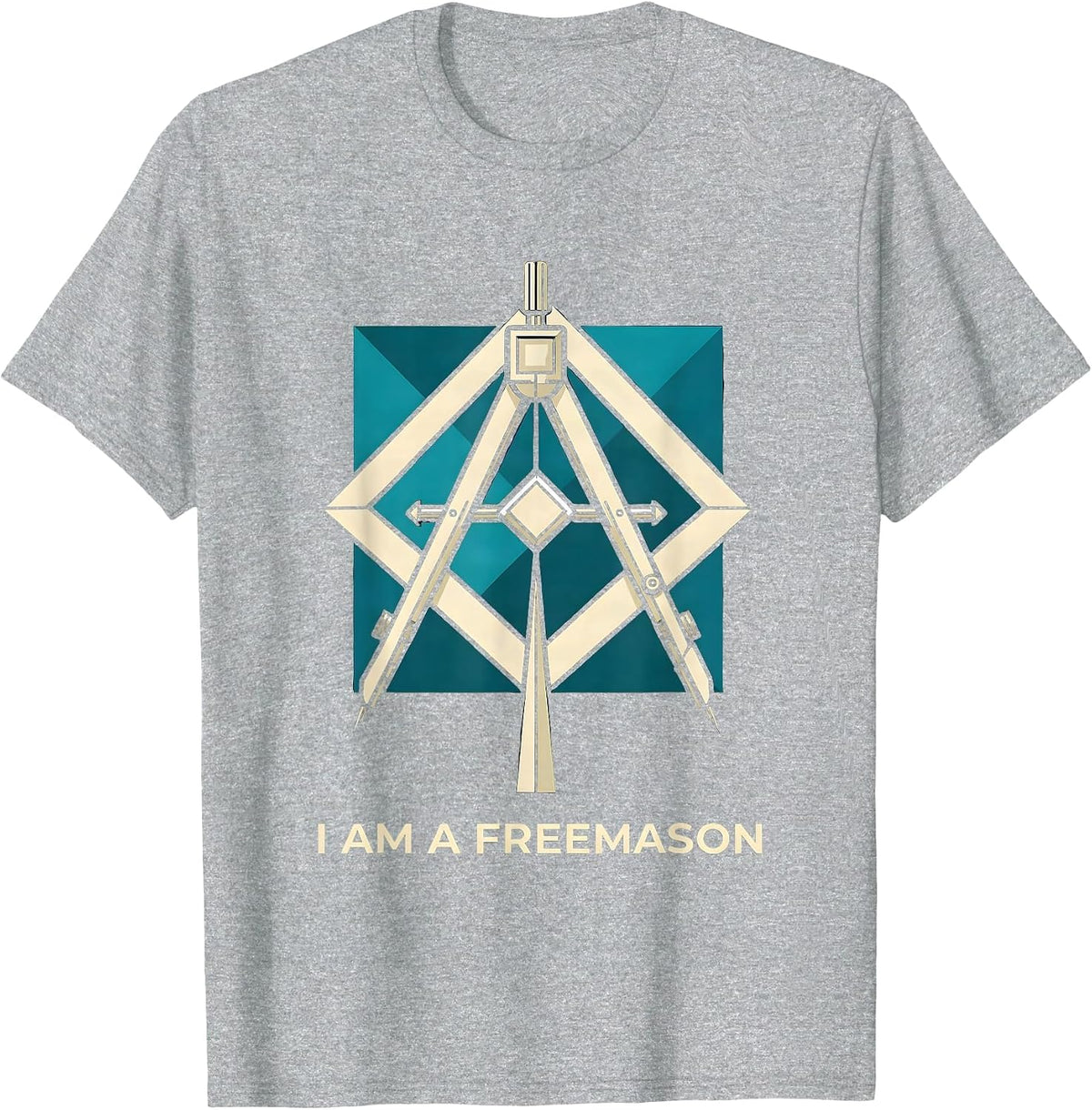 Men's I Am A Freemason Masonic Square And Compass Fraternal Pride T-Shirt - Heather Grey