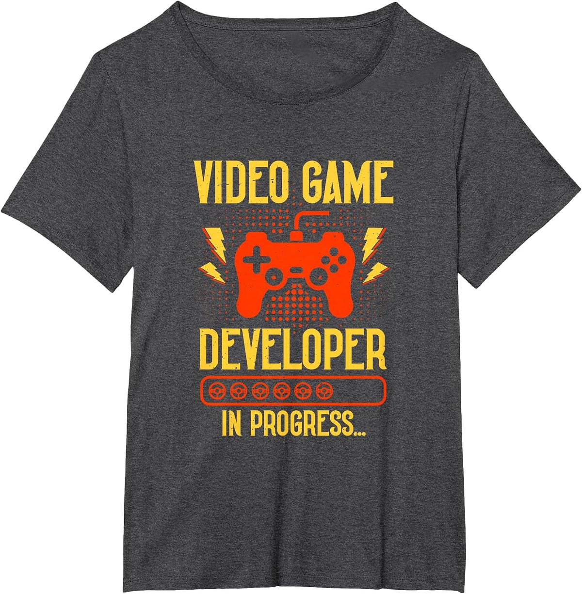Video Game Developer in Progress Programmer Game Maker T-Shirt - Dark Heather Grey