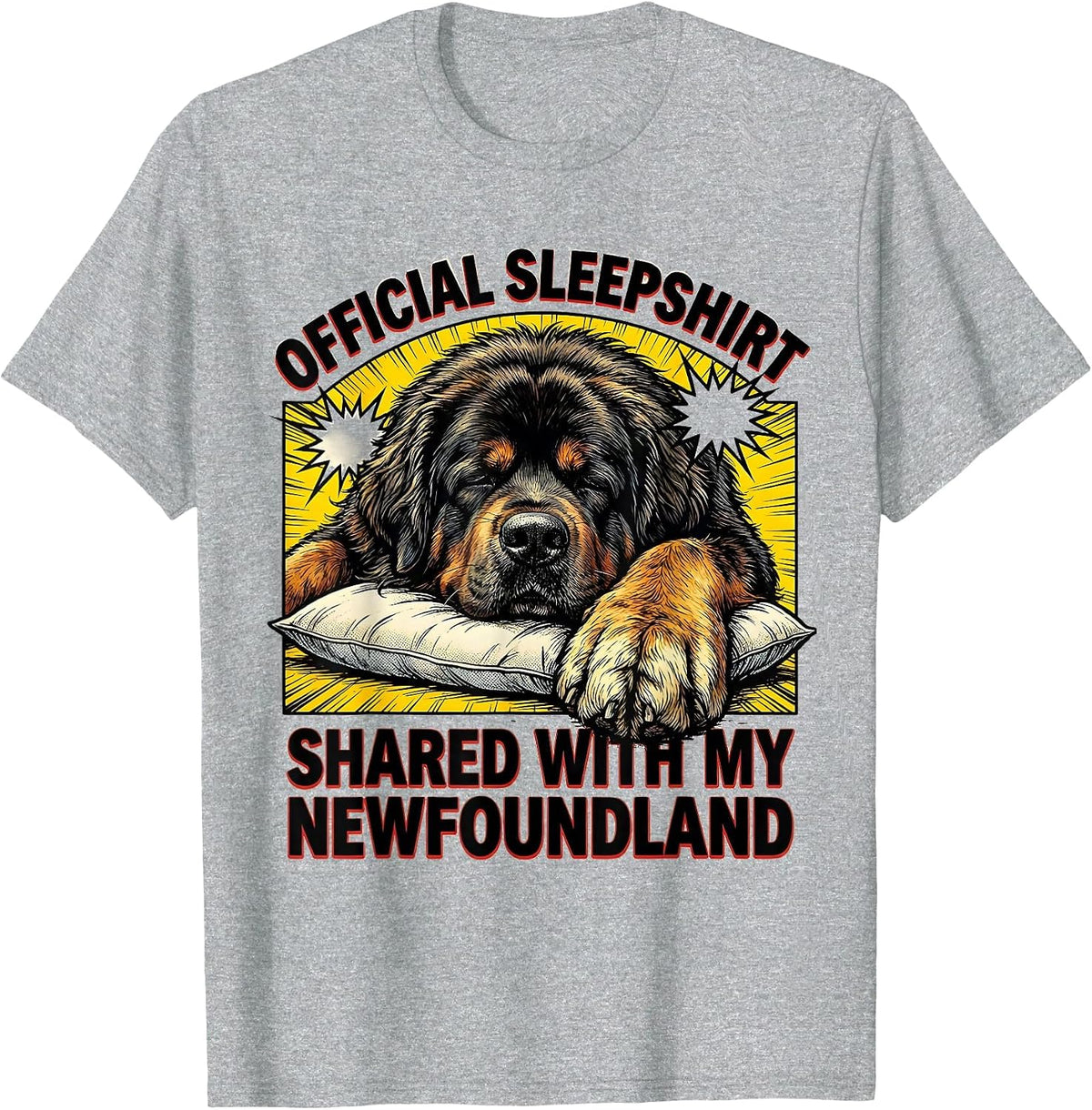 Men's Official Sleepshirt, Shared With My Newfoundland Pet Lover T-Shirt - Heather Grey