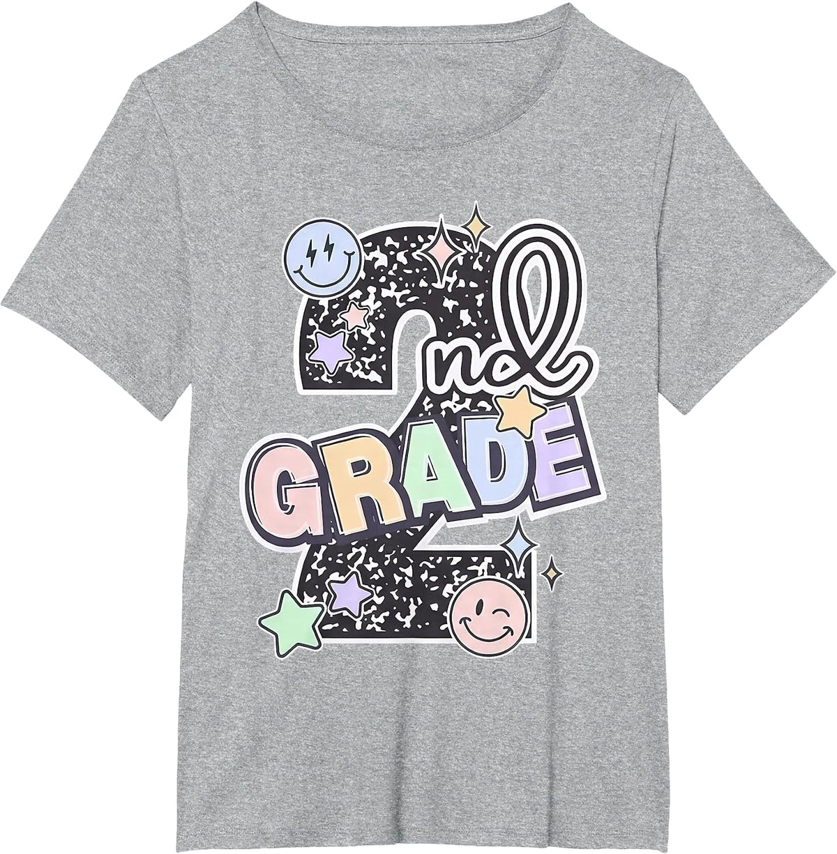 Second Grade 2nd Grade Composition Notebook Teachers T-Shirt - Heather Grey