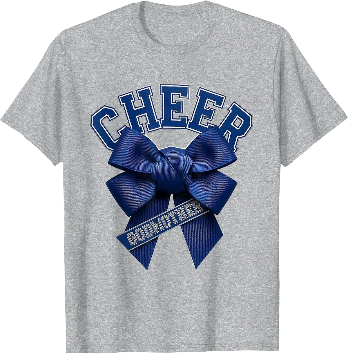 Men's Cheer Godmother Coquette Bow Sport Cheerleader Team Spirit T-Shirt - Heather Grey